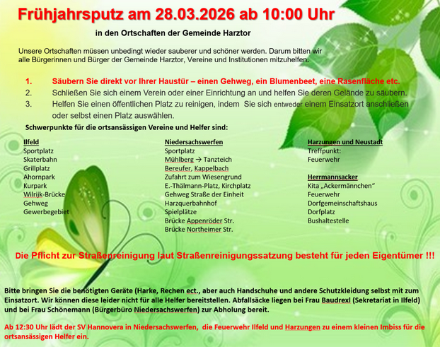 Frühjahrsputz Harztor